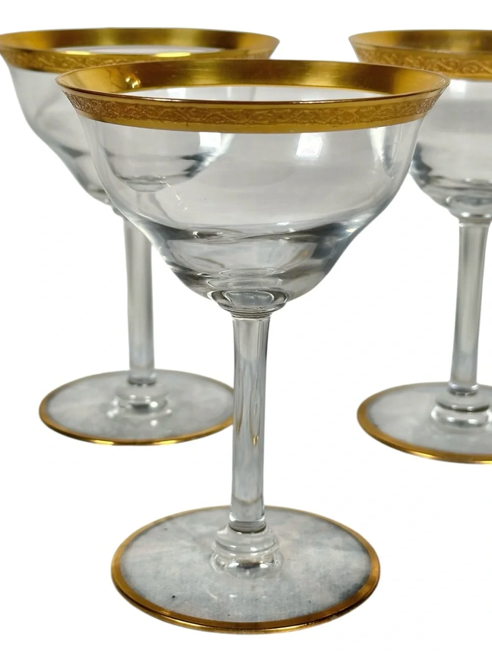 TIFFIN FRANCISCAN VINTAGE MCM Rambler Rose Champagne Coupe Glass Set x5